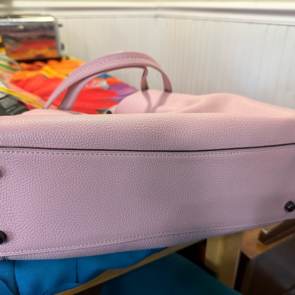 Authentic Coach Pink Genuine Pebbled Leather Satchel Shoulder Bag - Picture 7 of 8